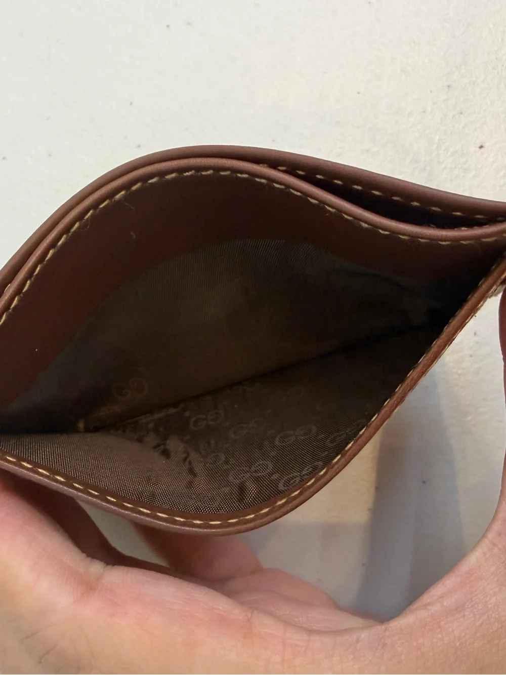 Gucci Brown Canvas and Leather card holder